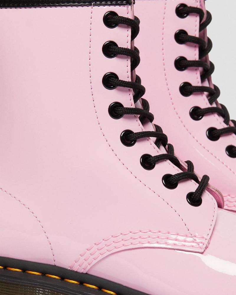 Women's Dr Martens 1460 Patent Leather Lace Up Boots Pink | AU 194QMA